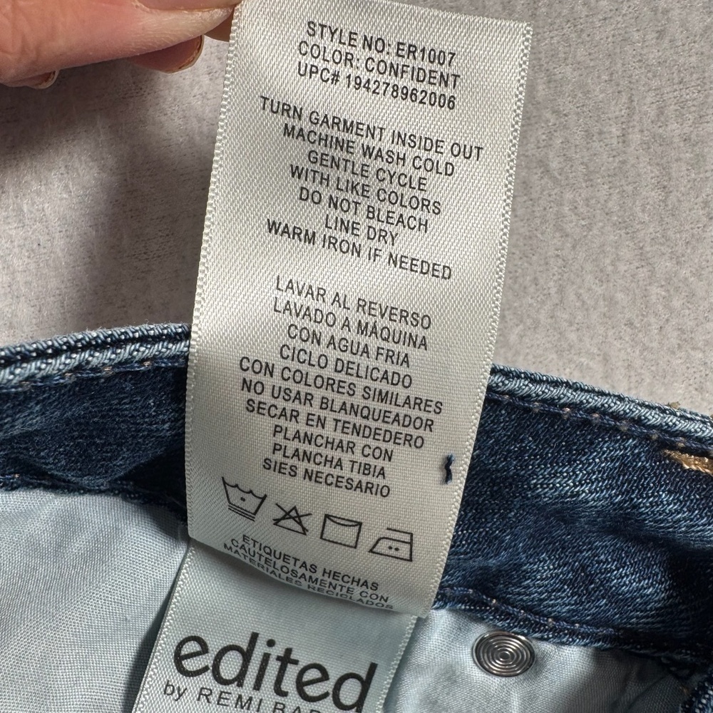 Edited Jeans Womens 8 Blue Loose Straight High Rise Dark Wash - Picture 5 of 14